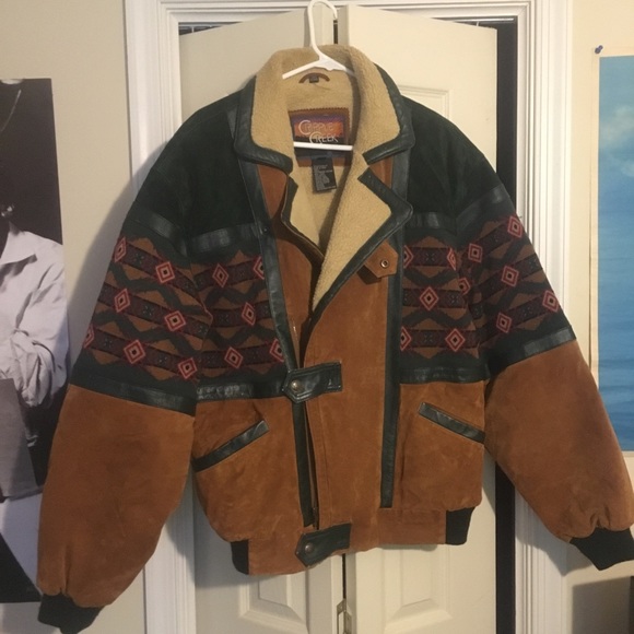 Mens Vintage Aztec Jacket Suede Cripple 